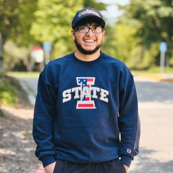 Champion® Patriotic I-State Navy Powerblend Crewneck